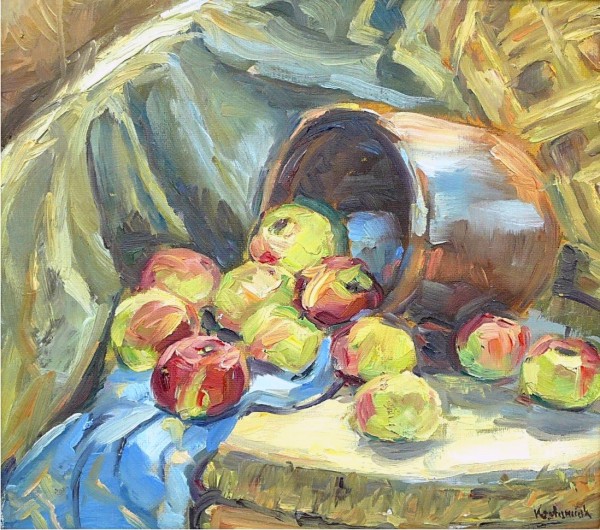 Kopia jabłka, olej, płyta 41x46 cm, 2009r.jpg
