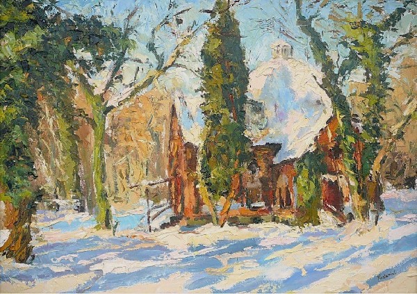Kopia zima, olej, szpachla, sklejka 50x70 cm, 2010r.jpg