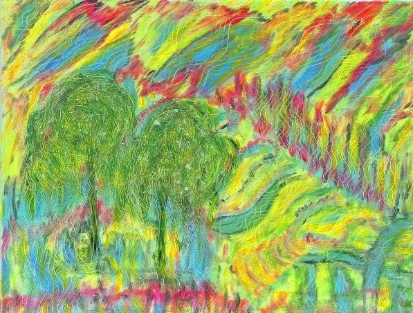 Drzewa zielone- akryl na płótnie - 40 x 50 cm.JPG