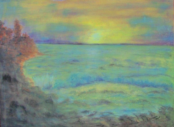 Wschd nad morzem-akryl na płótnie-84X62cm.jpg